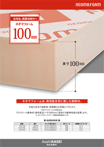 100ｍｍ厚ネオマフォーム壁断熱ちらし