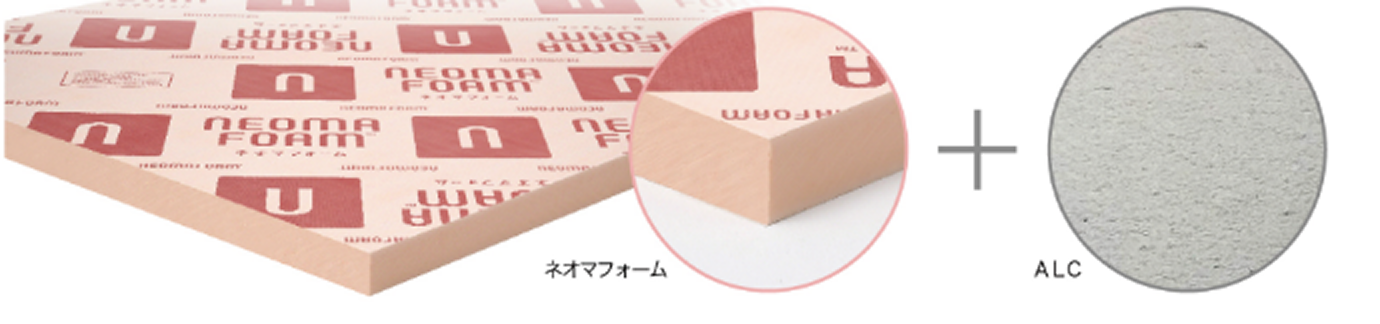 Visual of insulation board + gray ALC sample.