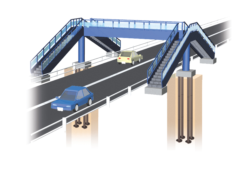 歩道橋基礎工事（完成時）
